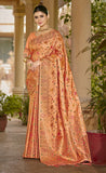 Appealing Orange Color Soft Silk Saree