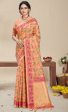 Traditional Peach Color Soft Silk Saree