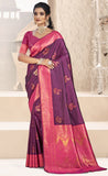 Stunning Wine Color Soft Silk Saree