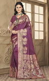 Deep Wine Color Soft Silk Saree