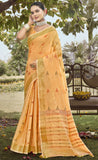 Fabulous Orange Color Cotton Saree