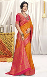 Attractive Orange Color Soft Silk Saree