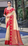 Deep Cream Color Soft Silk Saree