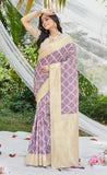 Marvelous Lavender Color Cotton Saree