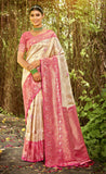 Graceful White Color Banarasi Silk Saree