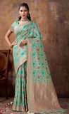 Admirable Sea Green Color Silk Saree