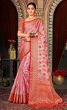 Charming Pink Color Organza Saree