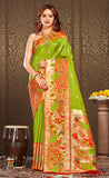 Gracious Light Green Color Paithani Silk Saree