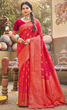 Classy Dark Pink Color Pure Banarasi Silk Saree