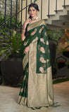 Beloved Dark Green Color Cotton Saree