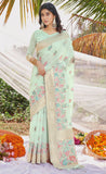 Beautiful Pista Green Color Cotton Saree