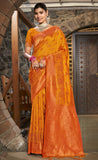 Compelling Mustard Color Silk Saree