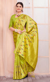 Fashion Petals Magnificent Parrot Green Color Paithani Silk Saree