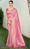 Attractive Orchid Pink Color Cotton Silk Saree
