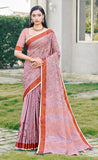 Fabulous Purple Color Linen Saree