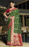 Admirable Green Color Pure Banarasi Silk Saree