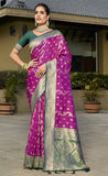 Admirable Magenta Color Pure Banarasi Silk Saree