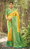 Trendy Yellow Color Banarasi Silk Saree