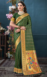 Stylish Dark Green Color Paithani Silk Saree