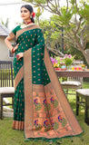 Charming Green Color Paithani Silk Saree