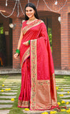 Divine Pink Color Kanjivaram Silk Saree