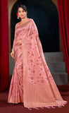 Exquisite Pink Color Silk Saree