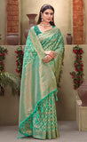 Sophisticated Sea Green Color Cotton Saree