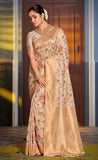 Attractive Off White Color Banarasi Silk Saree