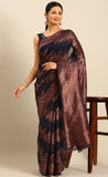 Vibrant Navy Blue Color Cotton Saree