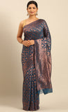Refined Sky Blue Color Cotton Saree