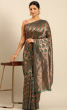 Fashionable Teal Green Color Soft Cotton Saree
