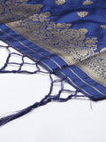 Adorning Blue Banarasi silk Weaving Work Traditional Tassel Dupatta