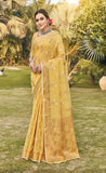Amazing  Yellow Color Cotton Saree