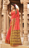Casual Wear Pink Color Cotton Saree