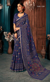 Delightful Blue Color Cotton Saree