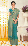 Radiant Sky Blue Color Silk Saree