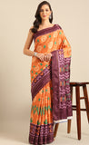 Mesmerizing Orange Color Cotton Saree