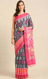 Mesmerizing Grey Color Cotton Saree